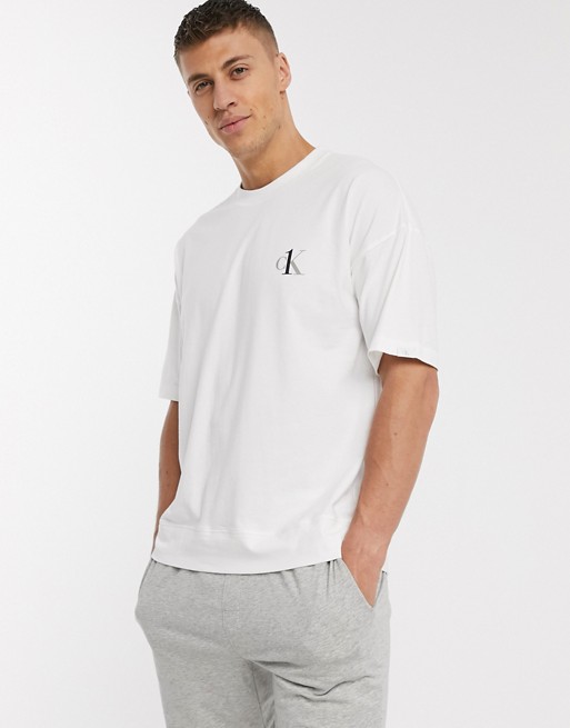 Calvin Klein CK One logo crew neck lounge t-shirt in white | ASOS