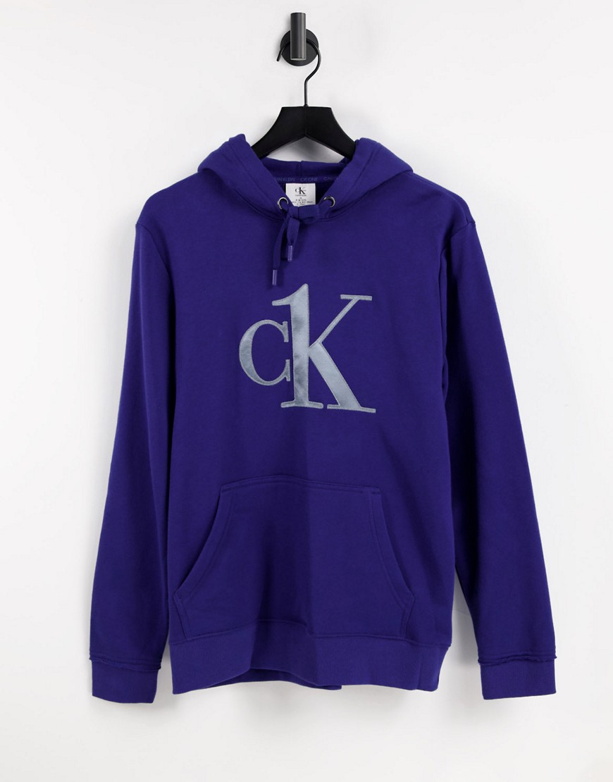 Calvin Klein - CK One - Lounge hoodie met logo op de borst in blauw