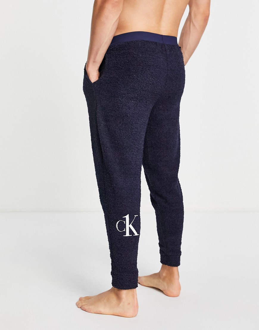 Calvin Klein CK One lounge joggers in navy towelling