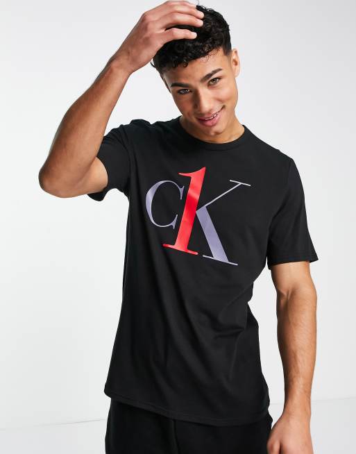 Calvin Klein CK One lounge logo t shirt in black