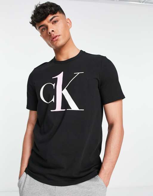 Calvin Klein CK One lounge logo t shirt in black