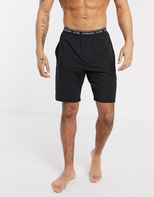 Calvin Klein CK One lounge shorts in black co-ord