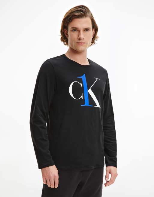 Calvin Klein CK One loungewear sweatshirt in black