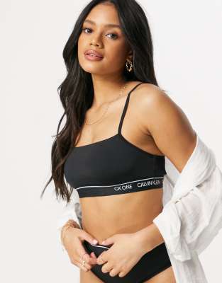 Calvin Klein CK One Micro unlined bralette in black