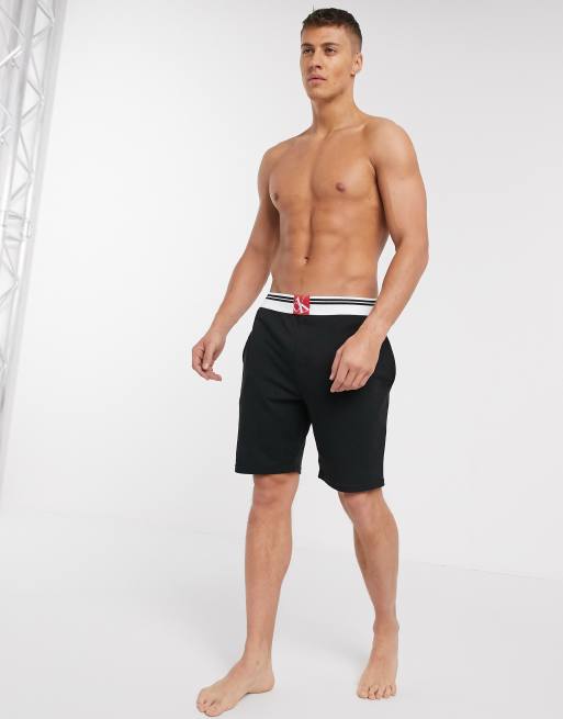 Calvin Klein CK One Sock lounge shorts in black SUIT 10 co ord ASOS