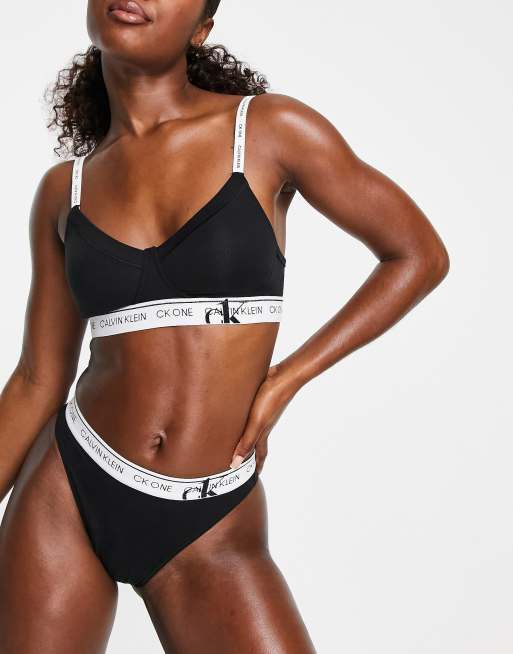 Calvin Klein - CK One - Tanga échancré - Noir décoloré