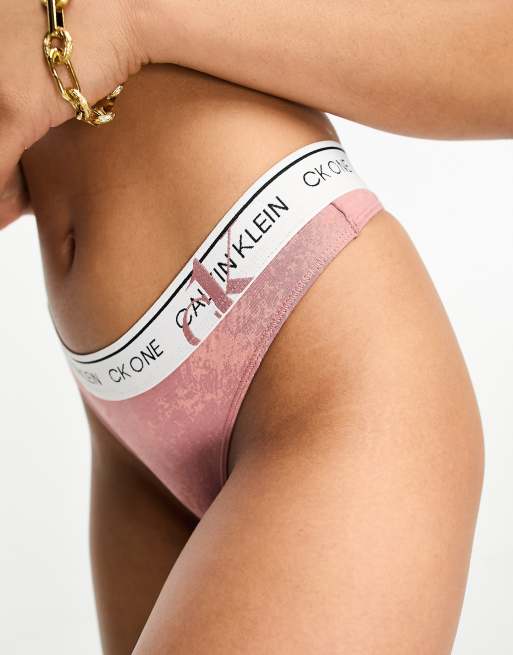 Calvin Klein CK One thong in faded red grape