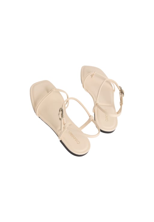 Calvin Klein Ck provence - sandales plates à bout carré en cashew clair, 3 de 4