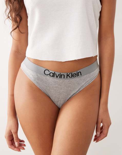 Calvin Klein - ck - String van katoen in grijs - view 1