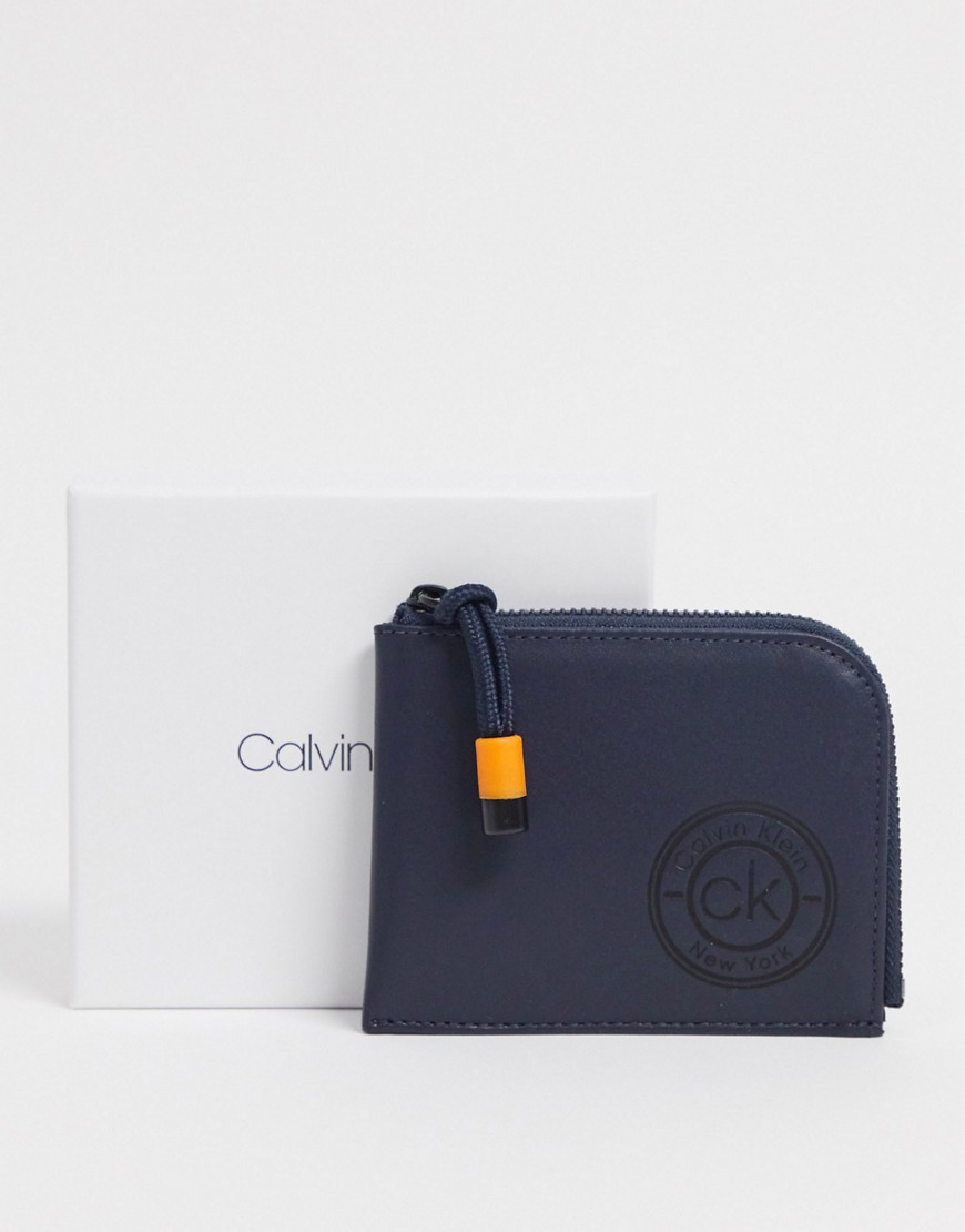 Calvin Klein ck zip around leather wallet-Navy