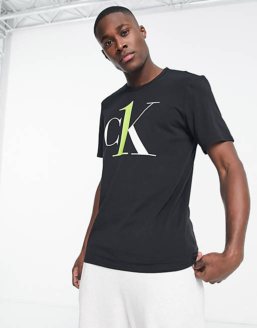 Calvin Klein Ck1 All Over Print Lounge joggers And T-shirt Set in Black for Men Mens Clothing Activewear gym and workout clothes Tracksuits and sweat suits 