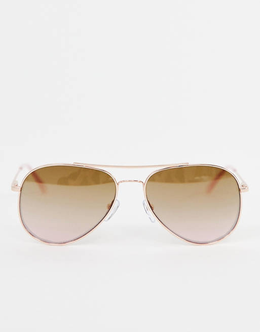 Calvin Klein CK18105S aviator sunglasses in pink | ASOS