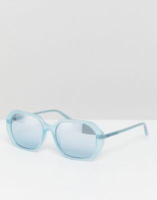 Calvin Klein - CK18535S - Zeshoekige zonnebril in blauw