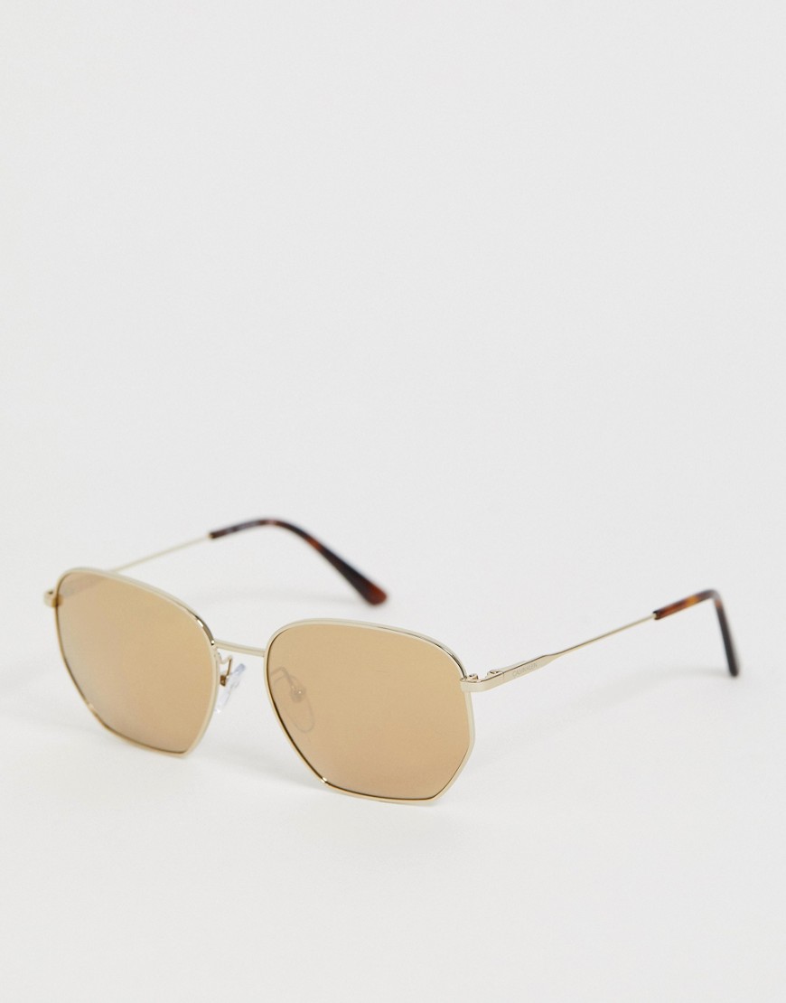 Calvin Klein CK19102S Round Sunglasses-Gold