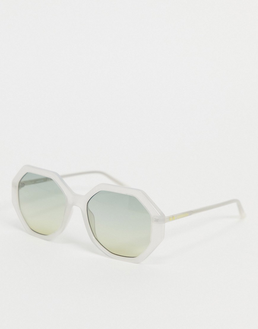 Calvin Klein CK19502S oversized sunglasses-Clear