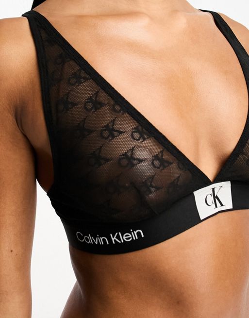 Calvin Klein - Modern Cotton - Brassière asymétrique non doublée - Noir