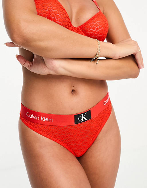 Calvin Klein CK96 modern thong in red