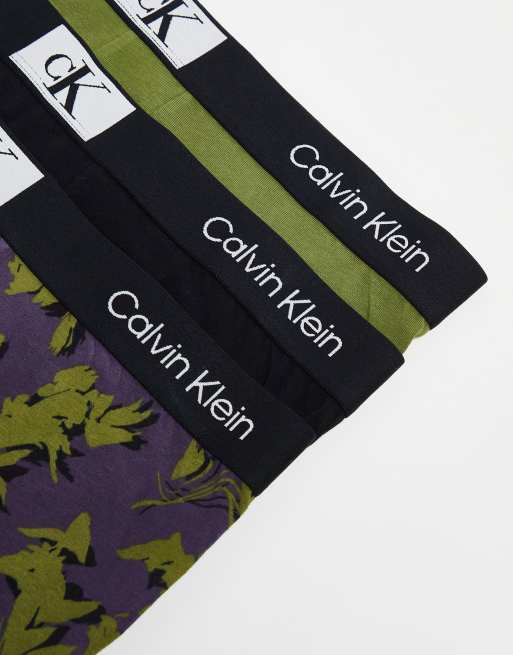 Calvin Klein - CK96 - Set van 3 boxershorts in zwart, groen en print, 4 van 4