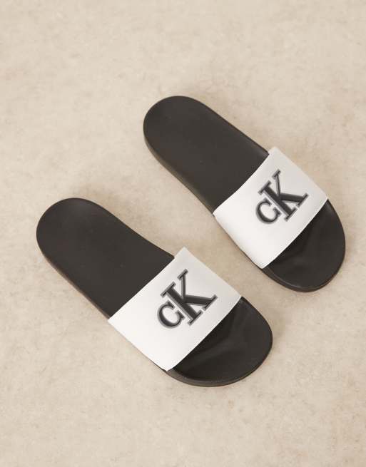 Calvin Klein - Claquettes à logo - Noir et blanc, 4 de 4