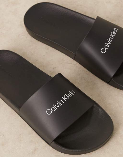 Calvin Klein - Claquettes à logo - Noir, 3 de 4