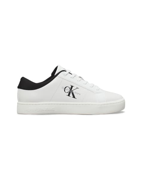 Calvin Klein classic cupsole sneakers in white and black - view 1