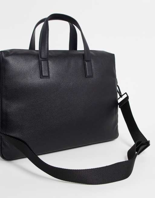 Calvin klein best sale leather laptop bag