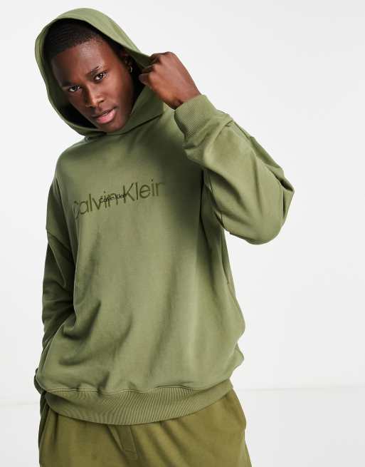 Calvin Klein co ord lounge hoodie in khaki