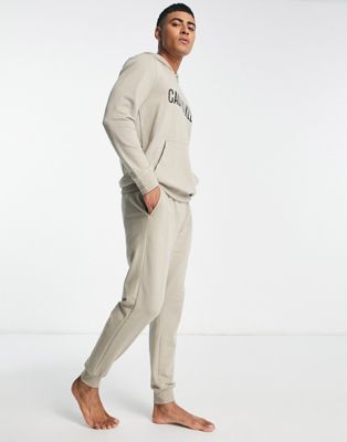 Calvin Klein co-ord lounge jogger with contrast waistband in oatmeal