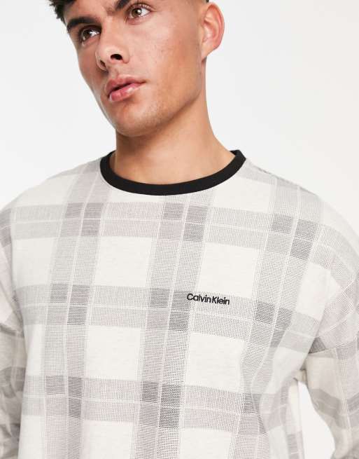 Calvin klein check sweatshirt sale