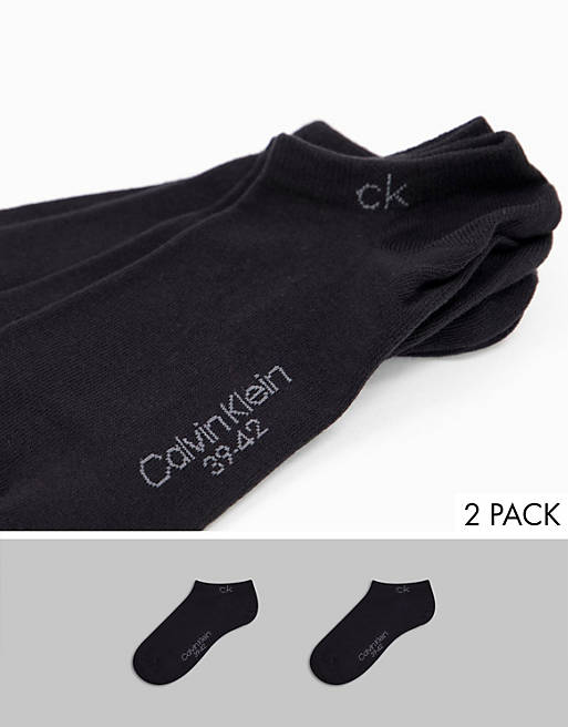 Calvin Klein Colin 2 pack trainer socks in black