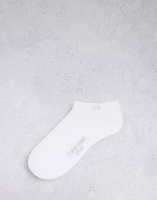 Calvin Klein Colin 2 pack trainer socks in white ASOS