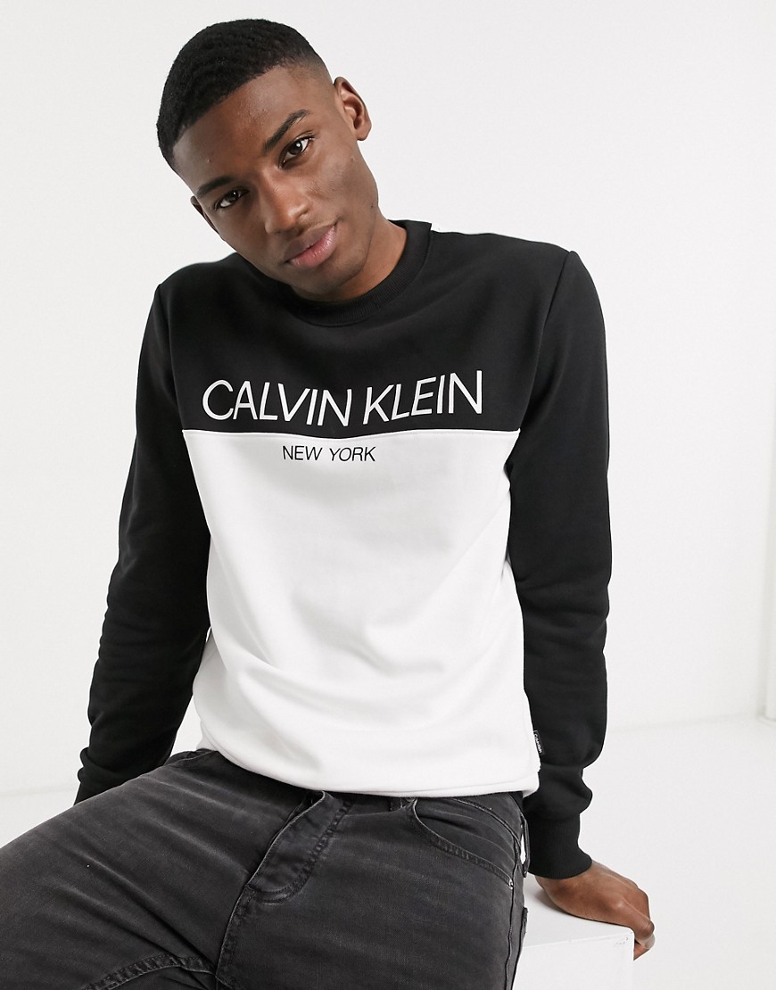 Calvin Klein colourblock logo sweatshirt in multi