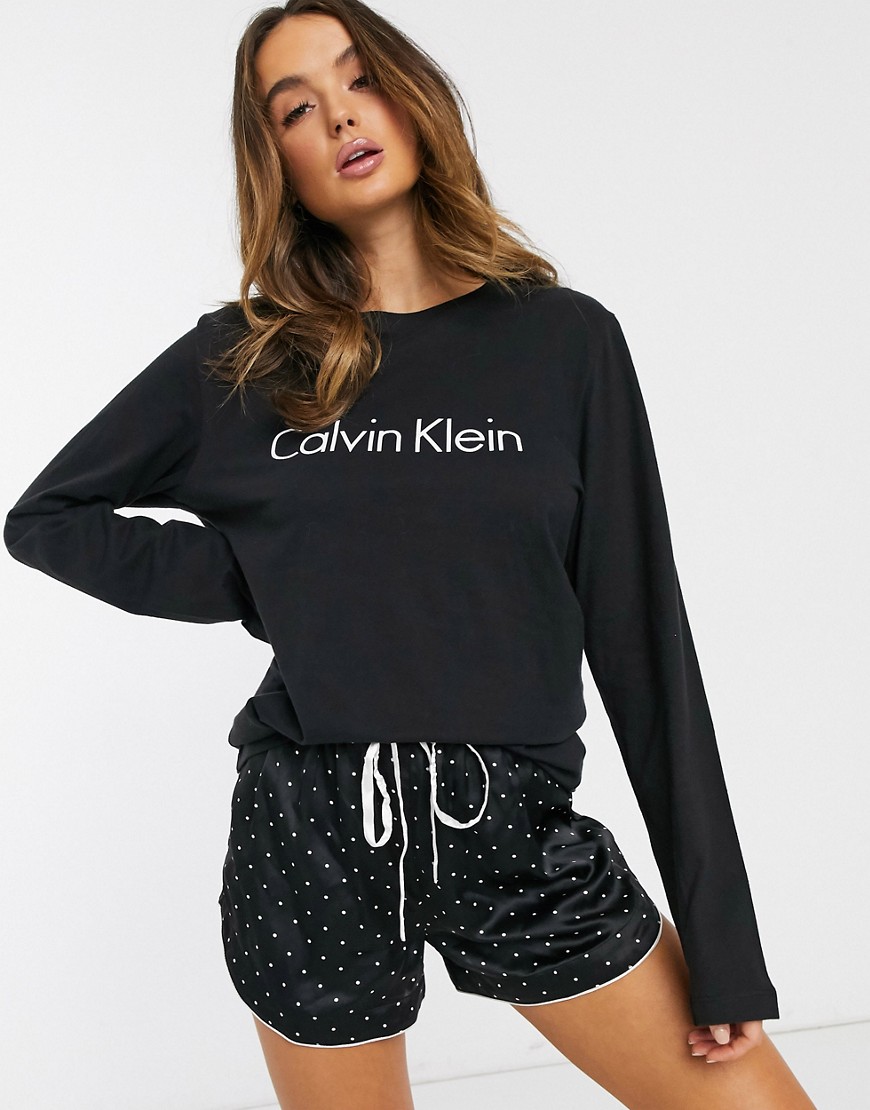 Calvin Klein Comfort Cotton long sleeve top in black