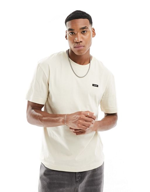 Calvin Klein – Comfort Cotton – T-Shirt in bequemer Passform in Hellgrau