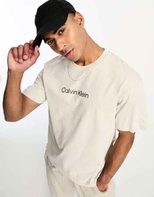 Calvin Klein comfort fit t shirt in beige