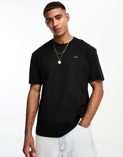 Calvin klein men's black sales t shirt