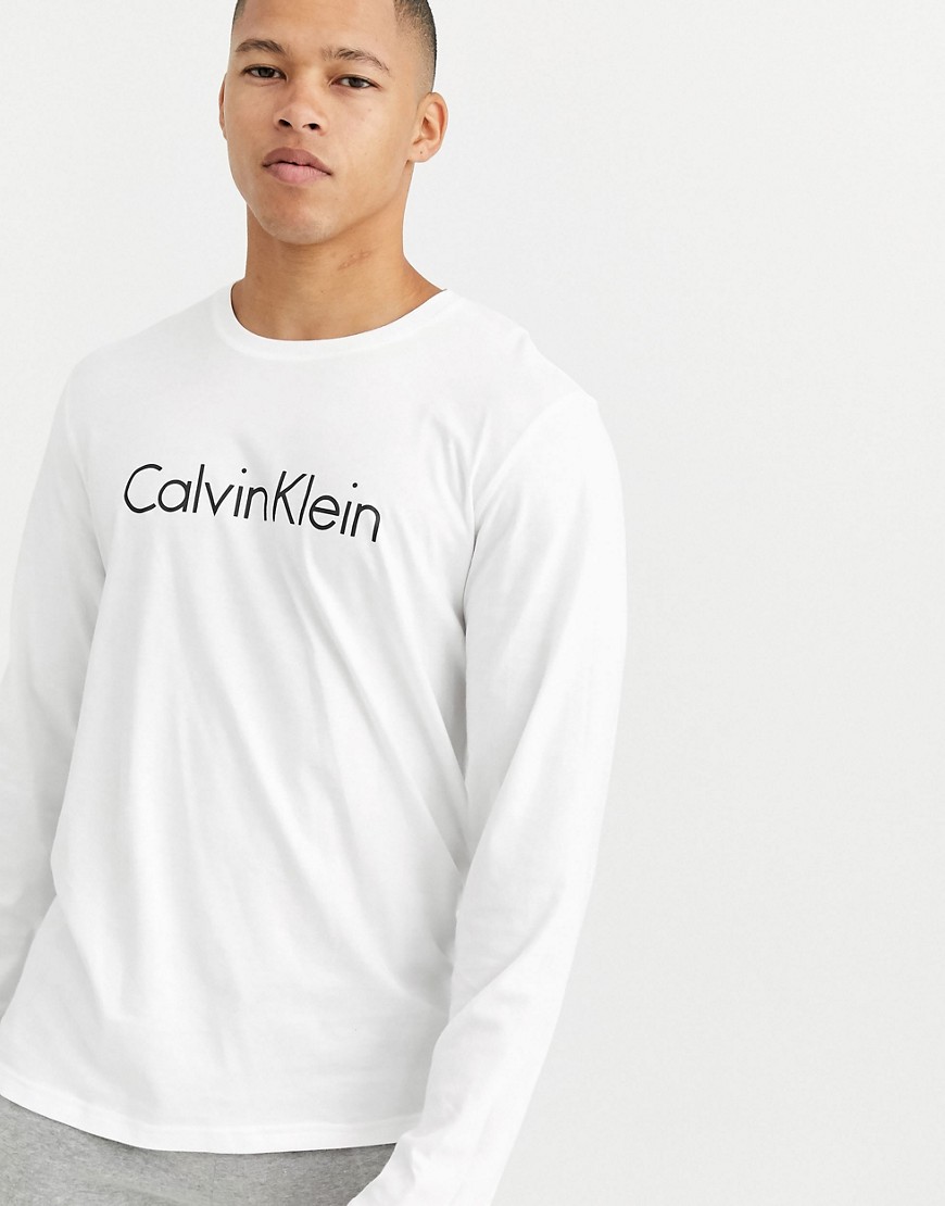 Calvin Klein - Comfortabel katoenen top met lange mouwen-Wit
