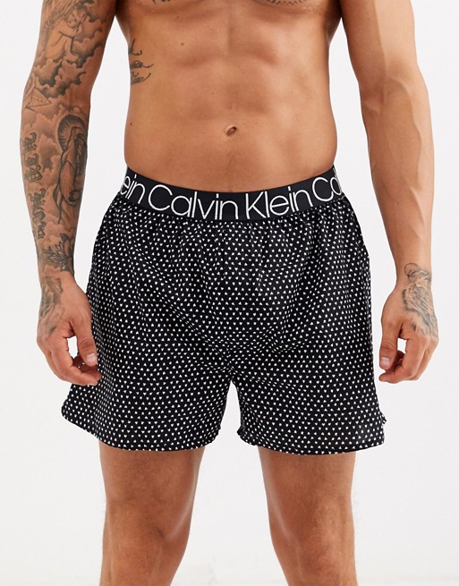 Calvin Klein Compact Flex star print woven boxers in black