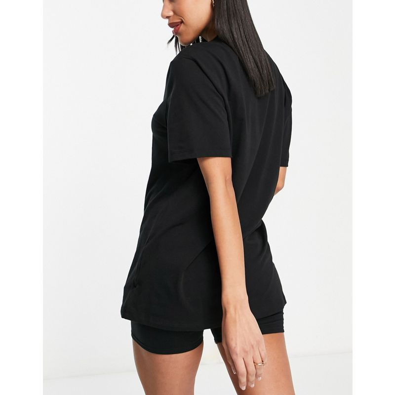 Abbigliamento da casa Donna Calvin Klein - Completo intimo nero con short e T-shirt in poliestere riciclato e cotone strutturato