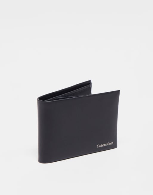 Calvin Klein – Concise 10cc – Doppelt aufklappbare Brieftasche in Schwarz