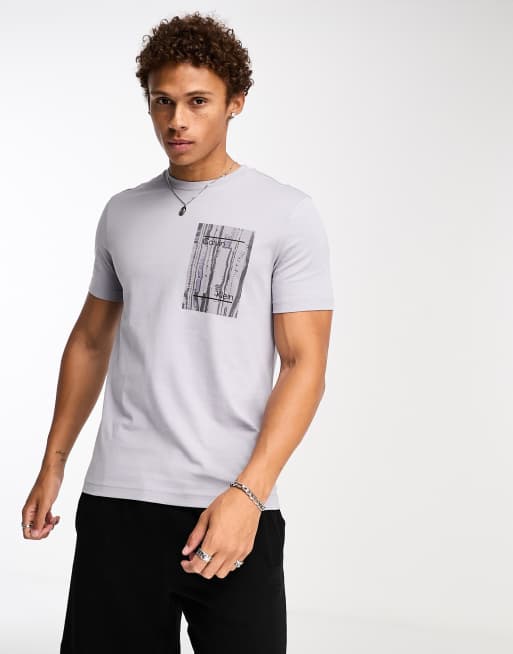 Calvin Klein - Concrete - T-shirt met print op de borst in paars