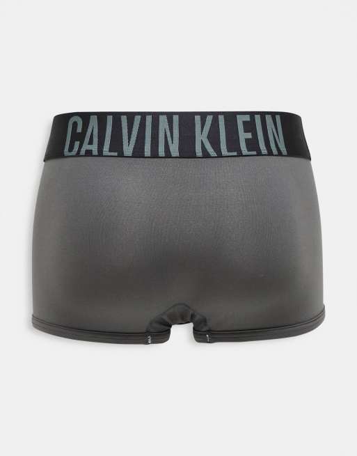 Calvin Klein - Confezione da 2 boxer aderenti a vita bassa grigi e verdi , 2 di 4