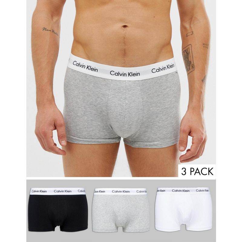  nBBHG Calvin Klein - Confezione da 3 boxer aderenti elasticizzati a vita bassa in cotone
