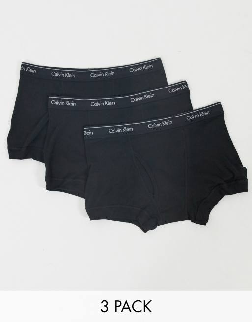 Calvin Klein - Confezione da 3 boxer aderenti neri con fascia in vita a contrasto