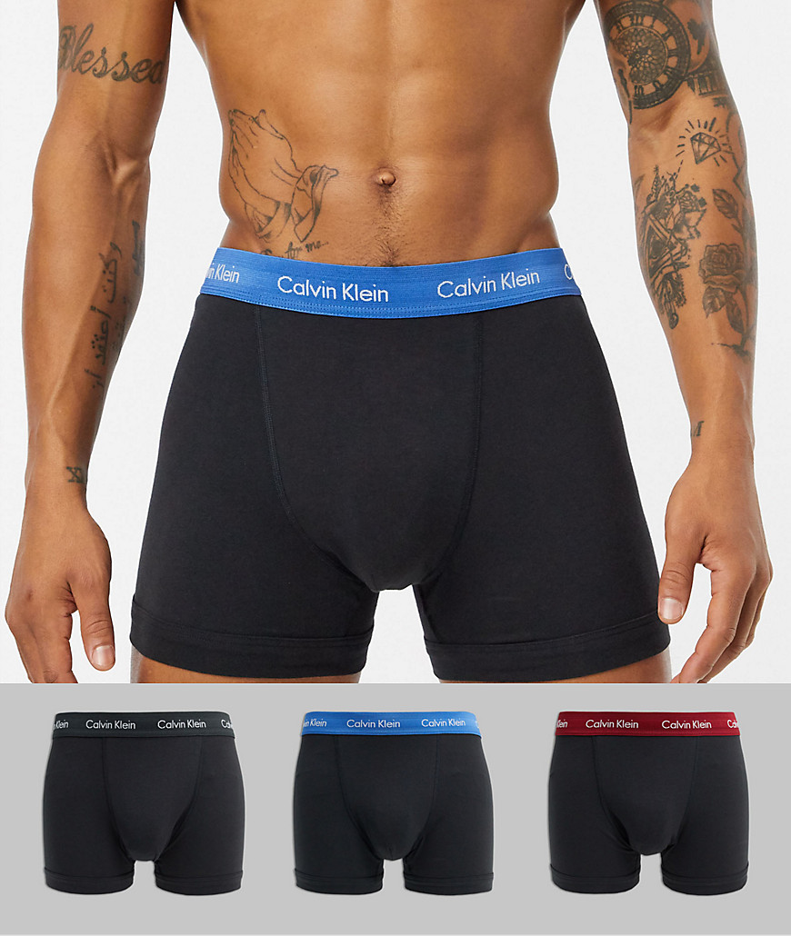 Calvin Klein - Confezione da 3 boxer aderenti neri in cotone elasticizzato-Nero