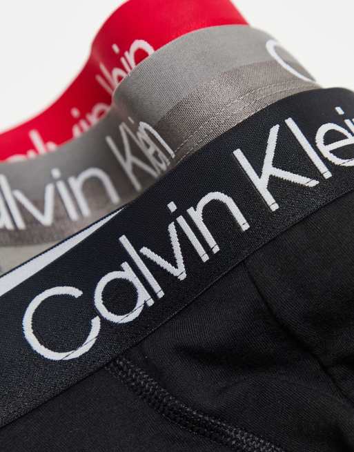 Calvin Klein - Confezione da 3 boxer aderenti rosso, nero e grigio, 2 di 4