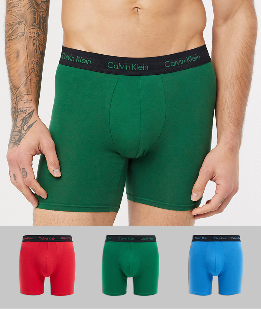 Calvin Klein - Confezione da 3 paia di boxer classici in cotone elasticizzato-Multicolore