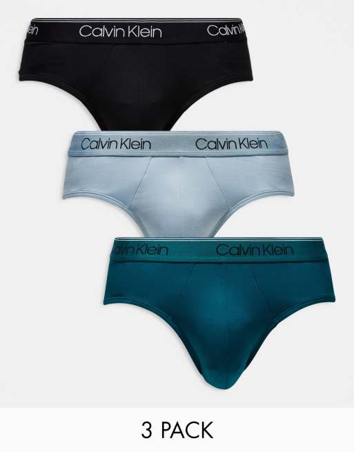 Calvin Klein - Confezione da 3 slip a vita bassa elasticizzati multicolore
