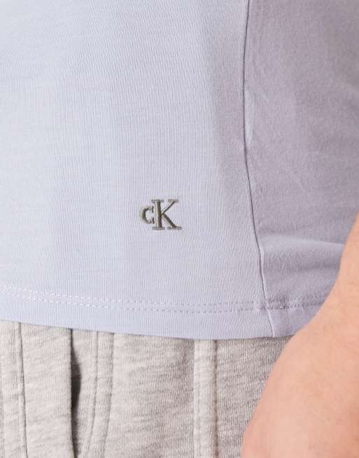 Calvin Klein - Confezione da 3 T-shirt a maniche corte grigia, bianca e azzurra, 5 di 5