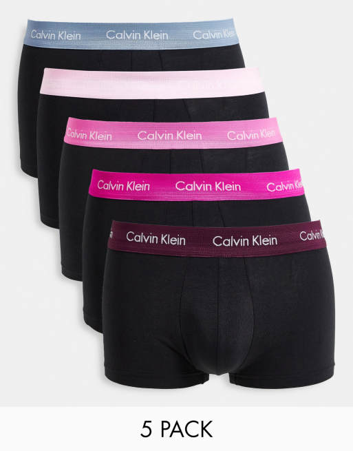Calvin Klein - Confezione da 5 paia di boxer aderenti a vita bassa in cotone elasticizzato